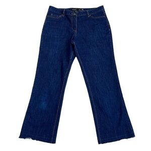 Long Tall Sally Jeans Women's 8 Blue Distressed Denim Raw Hem Bootcut